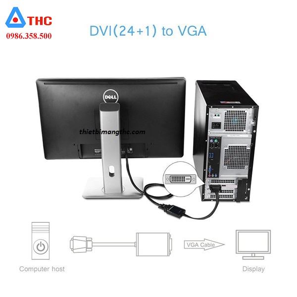 Dây cáp chuyển DVI sang VGA